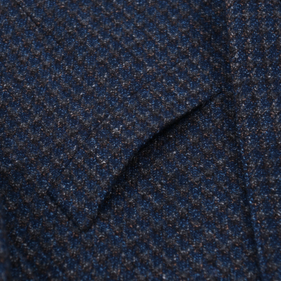 Pre-owned Boglioli Deep Blue Woven Check Wool-silk 'k Jacket' Sport Coat 38r (eu 48)