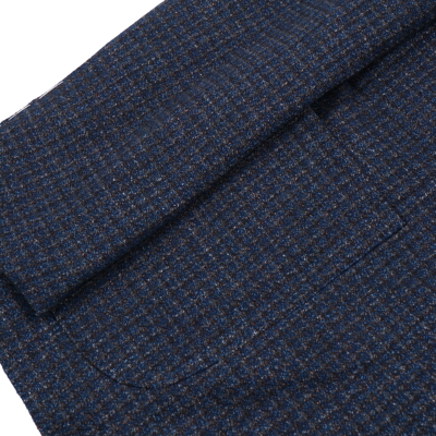 Pre-owned Boglioli Deep Blue Woven Check Wool-silk 'k Jacket' Sport Coat 38r (eu 48)