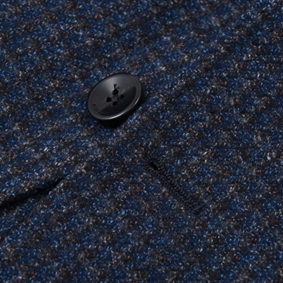 Pre-owned Boglioli Deep Blue Woven Check Wool-silk 'k Jacket' Sport Coat 38r (eu 48)