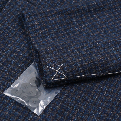 Pre-owned Boglioli Deep Blue Woven Check Wool-silk 'k Jacket' Sport Coat 38r (eu 48)