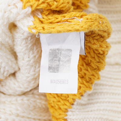 Pre-owned Luigi Borrelli Borrelli Napoli Oversized Striped Knit Cotton Sweater M (fits L/xl) In Yellow