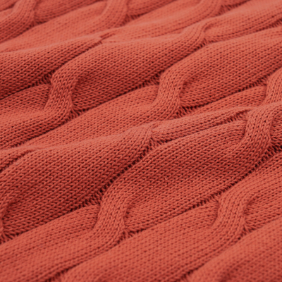 Pre-owned Luigi Borrelli Borrelli Napoli Terra Cotta Red Cable Knit Tipped Cotton Sweater M (eu 50)