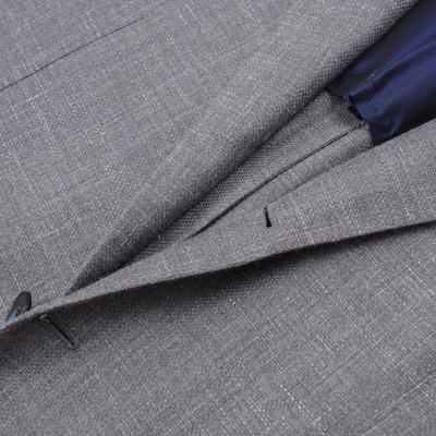 Pre-owned Kiton Medium Gray Woven Cashmere-silk-linen Sport Coat 40r (eu 50)