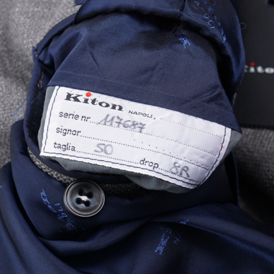 Pre-owned Kiton Medium Gray Woven Cashmere-silk-linen Sport Coat 40r (eu 50)