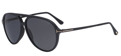 Pre-owned Tom Ford Samson 909 02d Matte Black / Polarized Gray Sunglasses Tf909 02d