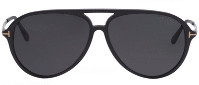 Pre-owned Tom Ford Samson 909 02d Matte Black / Polarized Gray Sunglasses Tf909 02d