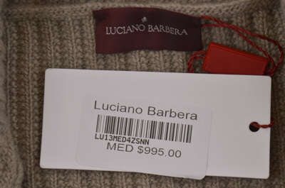 Pre-owned Luciano Barbera Sweater Jacket Cardigan Size 40 M Light Brown/tan Wool