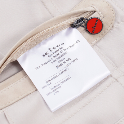Pre-owned Kiton Slim-fit Lightweight Silk Blazer-jacket With Suede Leather Details S In Beige