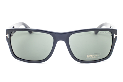 Pre-owned Tom Ford Mason Shiny Black / Green Sunglasses Tf445 01n