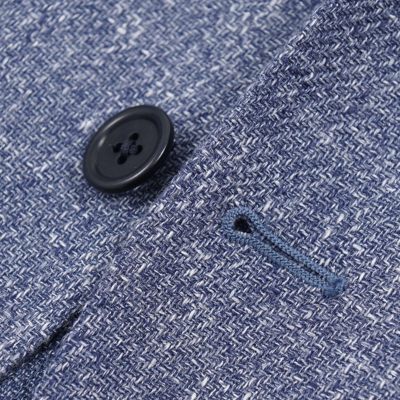 Pre-owned Luigi Borrelli Woven Slate Blue And White Melange Sport Coat 40r (eu 50)
