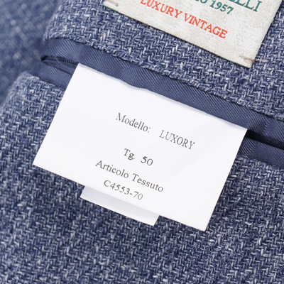 Pre-owned Luigi Borrelli Woven Slate Blue And White Melange Sport Coat 40r (eu 50)