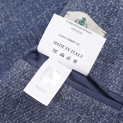 Pre-owned Luigi Borrelli Woven Slate Blue And White Melange Sport Coat 40r (eu 50)