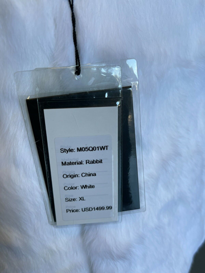 Pre-owned Winter Fur Ny Mens Genuine Rabbit 100% Genuine Fur Soft Winter Jacket Peacoat White