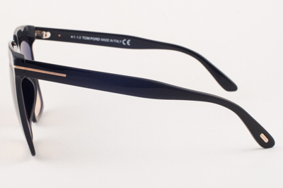 Pre-owned Tom Ford Sabrina 764 01b Shiny Black / Gray Gradient Sunglasses Tf764 01b 58mm