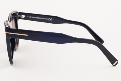 Pre-owned Tom Ford Julie 685 01c Shiny Black / Gray Gradient Sunglasses Tf685 01c 52mm