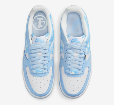 Pre-owned Nike Air Force 1 Low Nail Art Women's Size Dx2937-100 In White/celestine Blue-blue Chill
