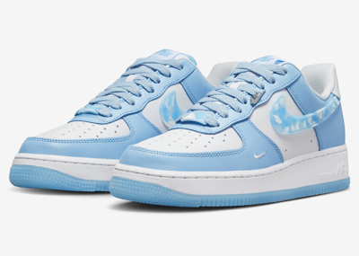 Pre-owned Nike Air Force 1 Low Nail Art Women's Size Dx2937-100 In White/celestine Blue-blue Chill