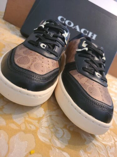 Pre-owned Coach $285  Men's Low Top Sneaker Signature Canvas 12 D Limited Edition In Multicolor