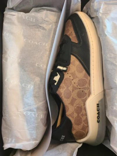 Pre-owned Coach $285  Men's Low Top Sneaker Signature Canvas 12 D Limited Edition In Multicolor