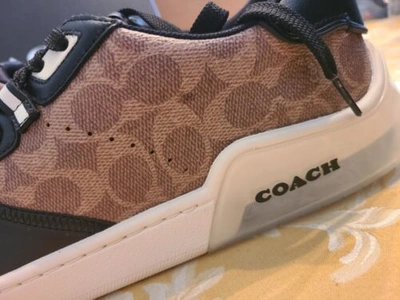 Pre-owned Coach $285  Men's Low Top Sneaker Signature Canvas 12 D Limited Edition In Multicolor