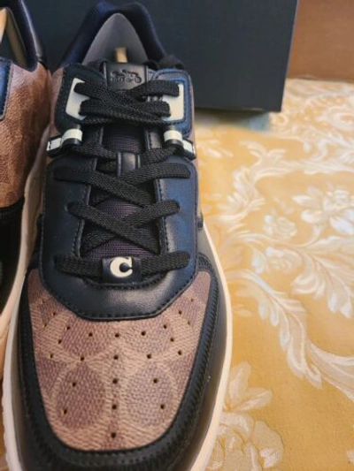 Pre-owned Coach $285  Men's Low Top Sneaker Signature Canvas 12 D Limited Edition In Multicolor