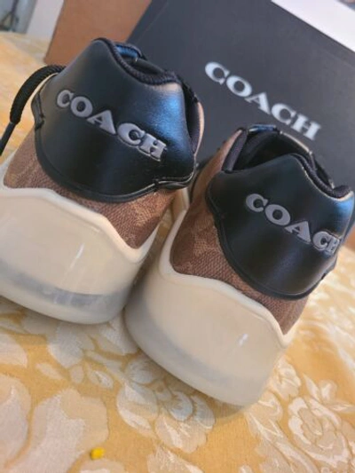 Pre-owned Coach $285  Men's Low Top Sneaker Signature Canvas 12 D Limited Edition In Multicolor