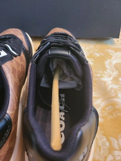 Pre-owned Coach $285  Men's Low Top Sneaker Signature Canvas 12 D Limited Edition In Multicolor