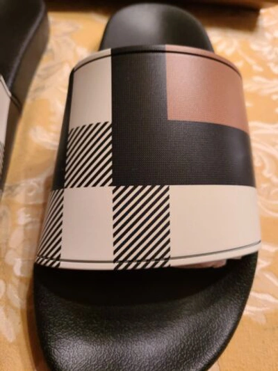 Pre-owned Burberry $550  Men Sandals / Slides ? Authentic Sz. 10 Limited Edition In Multicolor