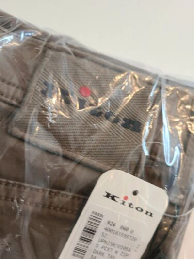 Pre-owned Kiton $1100  Men Casual Pants Jeans 38 Brown Limited Edition