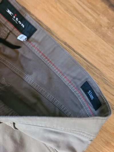 Pre-owned Kiton $1100  Men Casual Pants Jeans 38 Brown Limited Edition