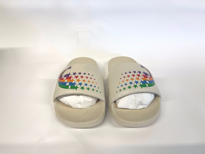 Pre-owned Gucci Rainbow Pursuit Slide Sandal Shooting Star Design Mystic White