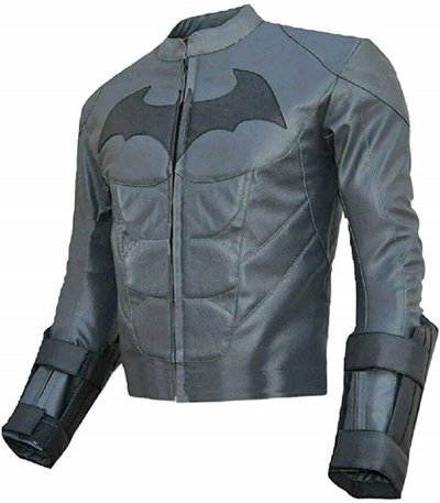 Pre-owned Grays Bestzo Men's Fashion Motorbike Batman Arkham Knight Motorcycle Leather Suit Gray