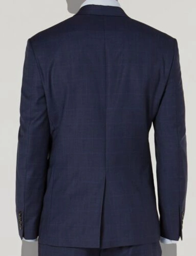 Pre-owned Lauren Ralph Lauren $450 Ralph Lauren Men's Blue Classic-fit Windowpane Blazer Sport Coat Jacket 48r