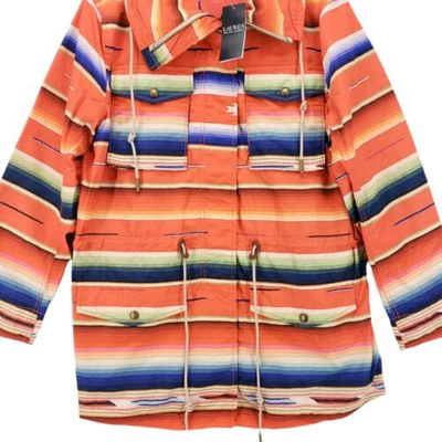 Pre-owned Lauren Ralph Lauren Ralph Lauren Lrl Southwestern Striped Taffeta Field Jacket Size Small In Multicolor