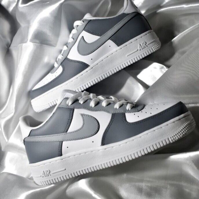 Pre-owned Nike Air Force 1 Custom Low Two Tone Light Dark Gray Shoes Men Women Kids Sizes