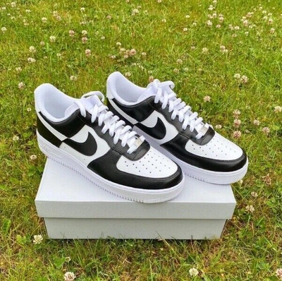 Pre-owned Nike Air Force 1 Custom Low Two Tone White Black Panda Shoes Men Women Kids