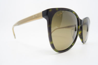 Pre-owned Maui Jim Isola Mj821-10e Tortoise-tan/bronze Glass Polarized Sunglasses In Brown