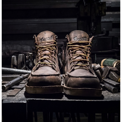 Pre-owned Danner ® Bull Run 6" & Steel Toe Eh Wedge Work Boots 15564 - All Sizes In Brown