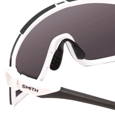 Pre-owned Smith Wildcat .5-rimless Sunglasses Matte White W/2 Lenses;chromapop Black&clear