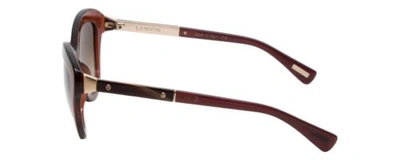 Pre-owned Lanvin Sunglasses Crystal Rose Amber/smoke Red Brown Gradient Sln672m-01f3-54mm