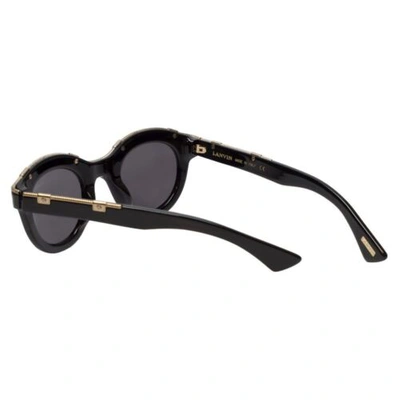 Pre-owned Lanvin Designer Sunglasses Black & Gold Non-polarized Grey Lens Sln692-700y-45mm