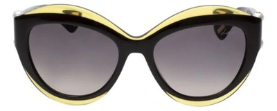 Pre-owned Lanvin Designer Sunglass Black/crystal Olive Green Grey Gradient Sln677s-0760-54