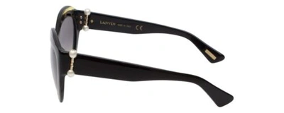 Pre-owned Lanvin Designer Sunglass Black/crystal Olive Green Grey Gradient Sln677s-0760-54