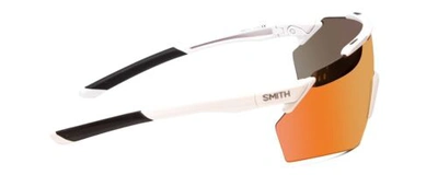 Pre-owned Smith Ruckus Wrap Sunglasses White W/2-chromapop Red Mirror&rose Contrast Lenses In Multicolor