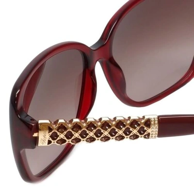 Pre-owned Chopard Designer Sunglasses Sch184s-0954 In Red With Brown-gradient Lens