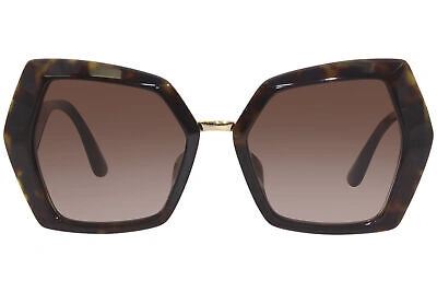 Pre-owned Dolce & Gabbana Dg4377-f 502/13 Sunglasses Women's Havana/brown Gradient 54mm