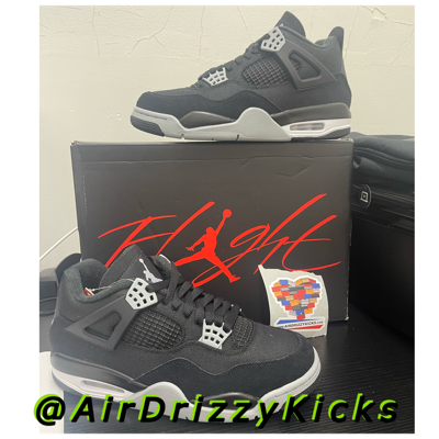 Pre-owned Jordan Air  4 "black Canvas" Dh7138-006 In Hand Ready To Ship Authentic