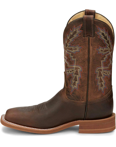 Pre-owned Justin Boots Justin Men's Bent Rail, Made In Usa Western Boot Square Toe Chocolate -br5348 In Brown