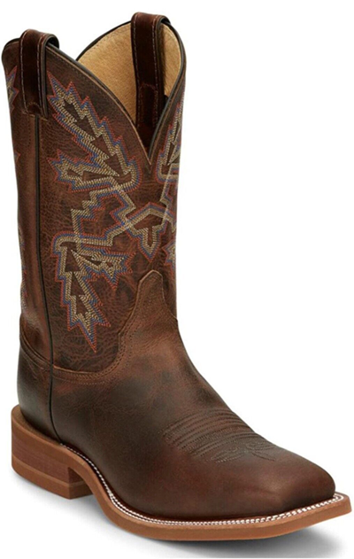 Pre-owned Justin Boots Justin Men's Bent Rail, Made In Usa Western Boot Square Toe Chocolate -br5348 In Brown