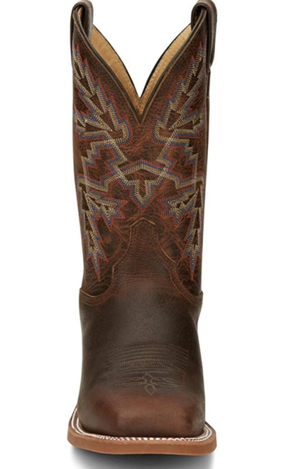 Pre-owned Justin Boots Justin Men's Bent Rail, Made In Usa Western Boot Square Toe Chocolate -br5348 In Brown